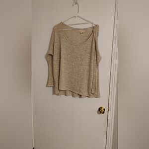 Mouchette Womens Distressed Hem Long Sleeve Sweater Sz L
